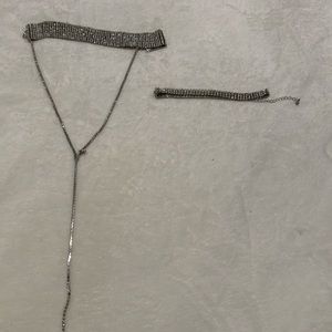 Diamond necklace with bracelet